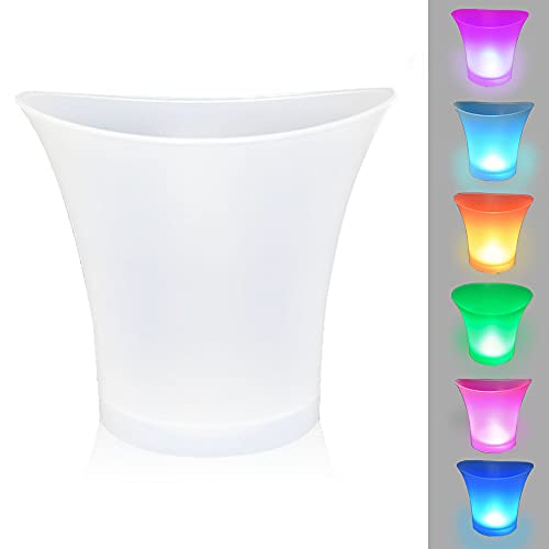 FIPASEN Cubitera De Hielo LED, Regular 5L Cubitera Iluminado Cambian para Fiesta/Hogar/Bar,...