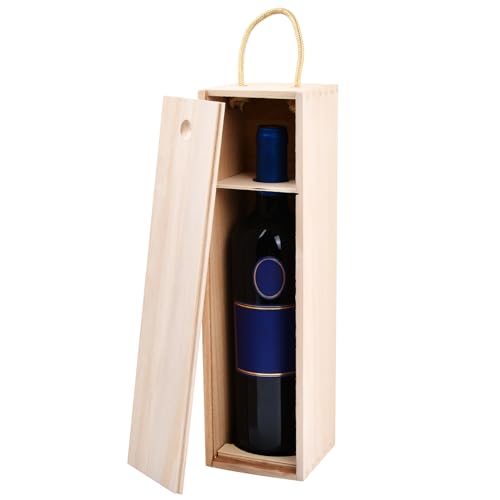 Caja de Madera para Vino, 35x10x10cm Estuche para Botella de Vino Regalo, Cajas de Regalo de Vino...