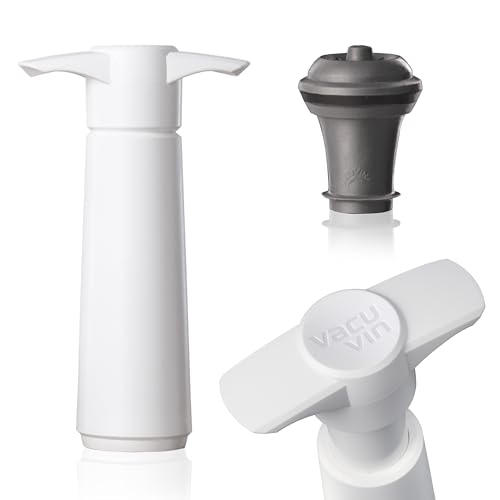 Vacu Vin Wine Saver 0854260-Bomba de vacío con 1 tapón en Blister, Color Blanco, 3w x 5h (in)