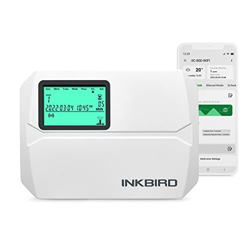 Inkbird IIC-800 Programador Riego WiFi 8 Zonas,Controlador de Rociador Inteligente,Sistema de...