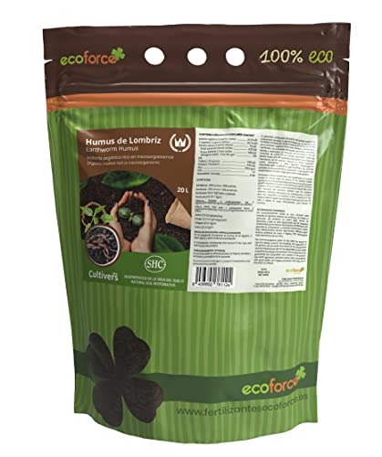 CULTIVERS Humus de Lombriz Ecológico 20 L Universal. Abono para Plantas. Fertilizante Orgánico...