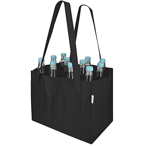 Navaris Bolsa portabotellas con 9 Compartimentos - Porta Botellas Plegable con 2X asa - Bolso...