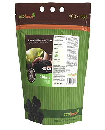 CULTIVERS Abono de Ácidos Húmicos y Fúlvicos 1 Kg. Fertilizante Super Concentrado. Producto 100%...