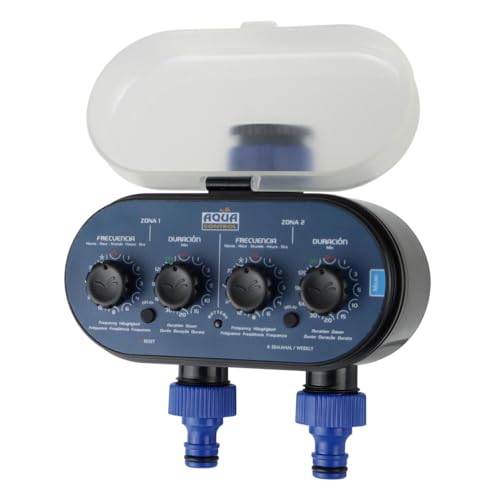 Aqua Control C4011 - Programador de Riego para Jardín - Para todo tipo de Grifos - Con 2 salidas...