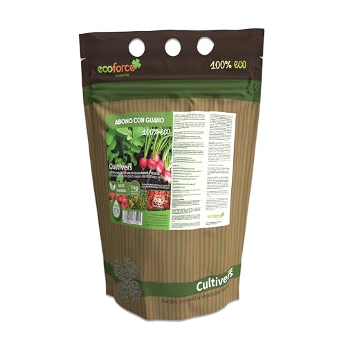 CULTIVERS Abono con Guano Ecológico de 1 kg. Fertilizante Universal de Origen 100% Orgánico y...