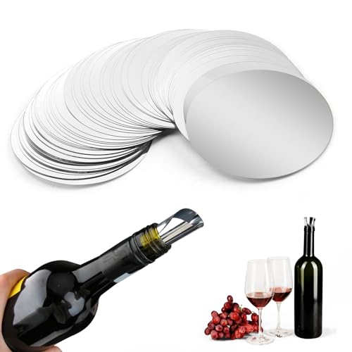 50 Piezas Laminas Antigoteo Vino, Vertedor Vino Antigoteo para Botella de Aluminio PET Grado...