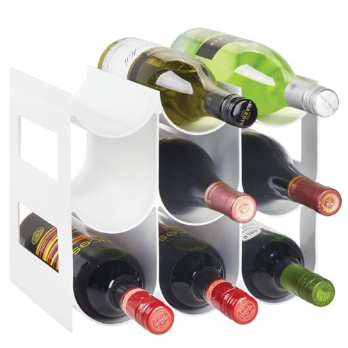 mDesign Práctico Estante para Botellas de Vino – Botelleros para Vino y Otras Bebidas para...