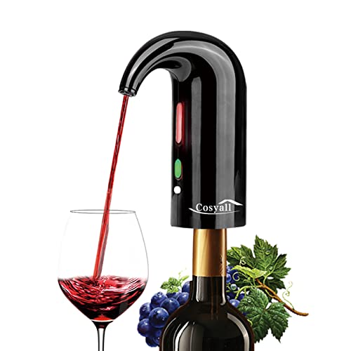 Decantador de aireador de vino eléctrico recargable USB portátil, dispensador de vino automático...