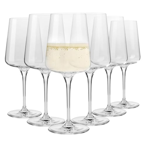 Krosno Copas de vino blanco y espumoso | Set de 6 unidades | Elegantes | Crystal Glass | Vidrio sin...