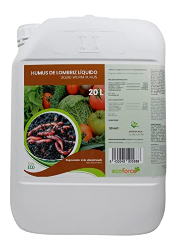 CULTIVERS Humus Líquido de Lombriz Ecológico 20 L. Materia Orgánica Rica en Microorganismos....