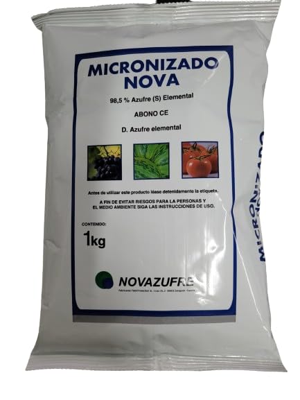 Peyca Micronizado nova 1kg - Azufre en polvo para huerta y jardin. 98,5% azufre. Listo para usar.