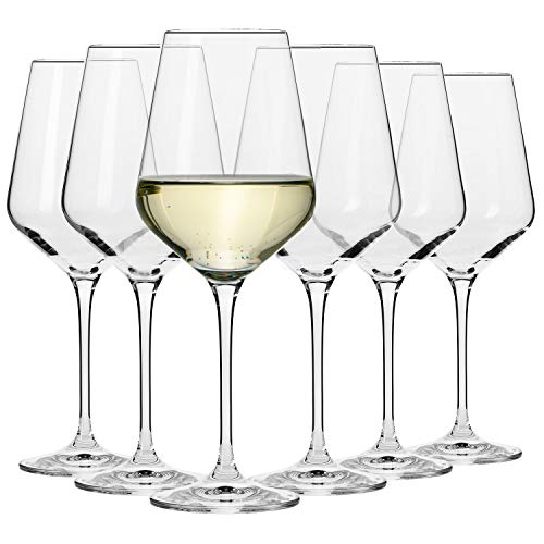 Krosno Copas de Vino Blanco | Conjunto 6 Piezas | 390 ML | Colección Avant-Garde | Perfectos para...