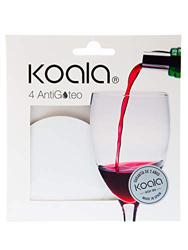 Koala Spain Láminas Antigoteo de Vino, Color Plata (4 Unidades)