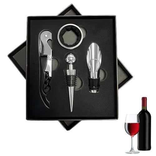 Sacacorchos Set, Set de Accesorios para Vino, Kit de Abrebotellas de Vino, Abridor de Botellas de...