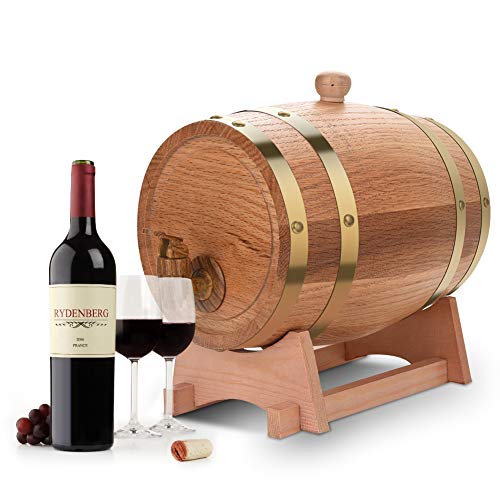 Barril de roble para vino, 1,5/3/5/10 l, barril de roble para vino, whisky, tequila, dispensador de...