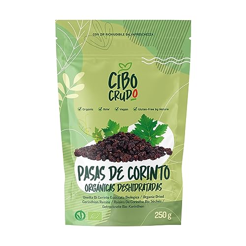 Uva Pasas De Corinto Ecologicas - 250g. Pasas Griegas Ecológicas Sin Azúcar Añadida. Pasas Negras...