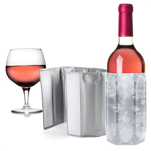 COM-FOUR® 2x enfriador de botellas para llevar - funda enfriadora de vino con cierre rápido -...