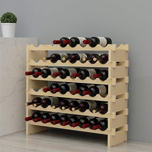 sogesfurniture Botellero de Madera para 48 Botellas de Vino con 6 Niveles, Soporte para Botellero...