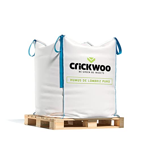 Crickwoo - Humus de Lombriz para Plantas Puro. Saca Big-Bag 1m3-1.000L / 600KG, Abono Natural,...