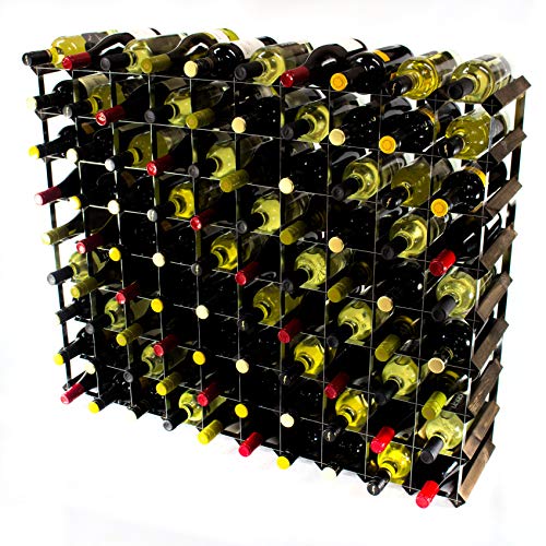 Cranville wine racks Madera Classic 90 Botella de Roble Oscuro Manchado y Metal autoensamblaje...