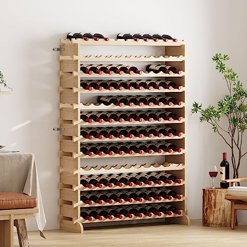 soges Botellero Vino Estantería de Vino para 120 Botellas Estante de Madera Estante para...