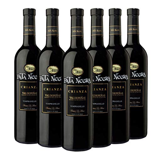 Pata Negra Crianza Vino Tinto D.O Valdepeñas, Tempranillo - Caja de 6 Botellas x 750 ml