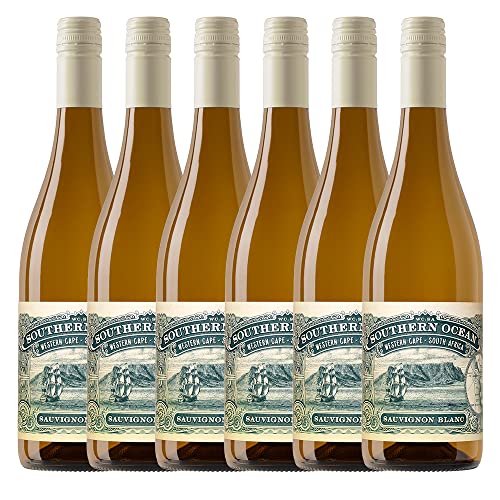 Southern Ocean Blanco Sauvignon Blanc SUD, Paquete de 6 x 750 ml - Total: 4500 ml