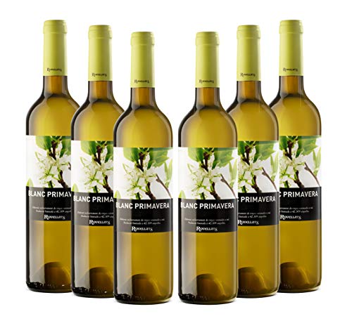 Pack 6 botellas de Vino Rovellats Blanc Primavera - D.O. Penedés – Chardonnay, Macabeo y Xarel-lo...