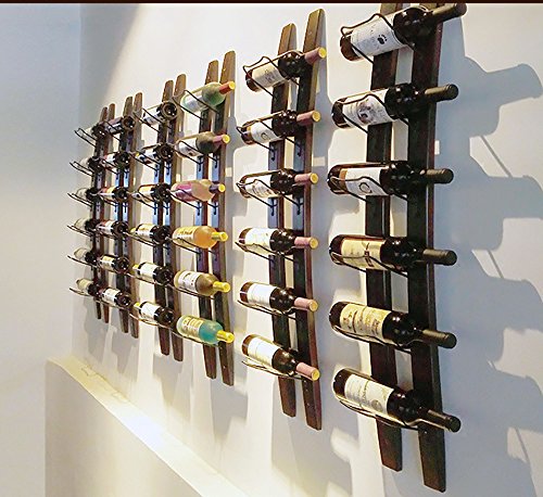 Linex Botellero de madera para 6 botellas de vino de madera para vinos de pared para el hogar,...