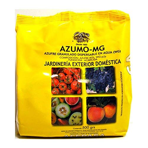 AZUMO MG - Azufre 80% WG Granulado Dispersable en Agua en Polvo para Huerta y Jardinería Doméstica...