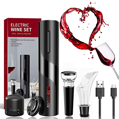 Sacacorchos eléctrico usb 6 en 1, abridor de botellas de vino, abrebotellas inalámbrico, juego con...