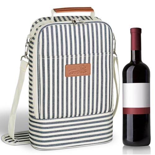 Kato Tirrinia Ice Bag - Bolsa de Vino aislada con Cinta de Cristal con Copa de Vino, Bolsa de...