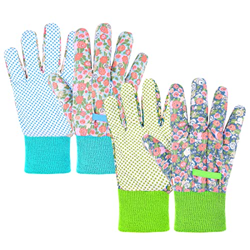 Ainiv Guantes de jardinería para mujeres/damas, 2 pares de guantes de trabajo de jardín con agarre...