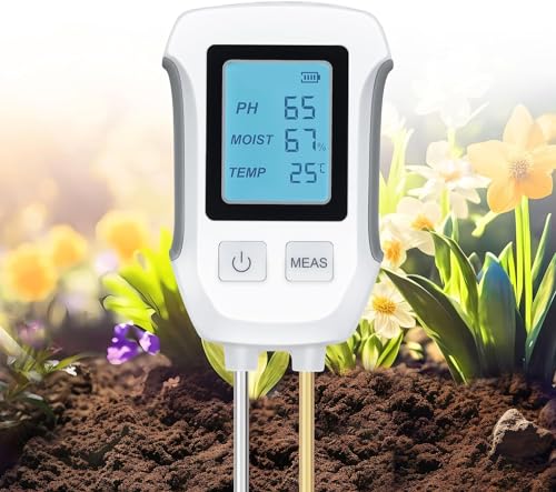 Tolesum Medidores del Suelo 3 en 1, Probador de Temperatura y PH de Plantas, Sensor Higrómetro, con...